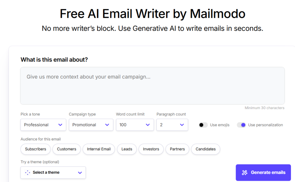 Mailmodo - ai Email generators