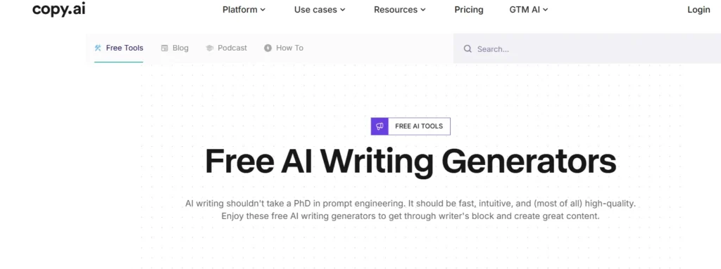 Copy.ai - Ai text generator tools