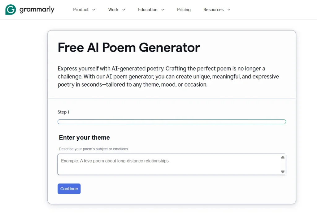 Grammarly - AI Poem Generators