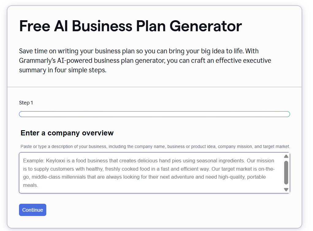 Grammarly - Ai Business Plan Generators