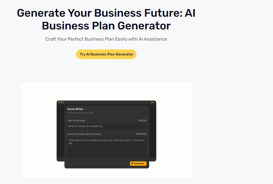 Simplified - AI Business Plan Generators