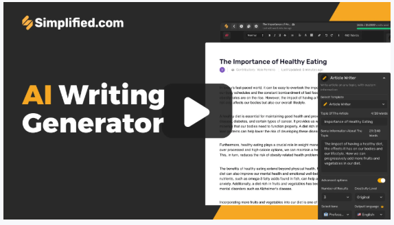Simplified - Ai text generator tools