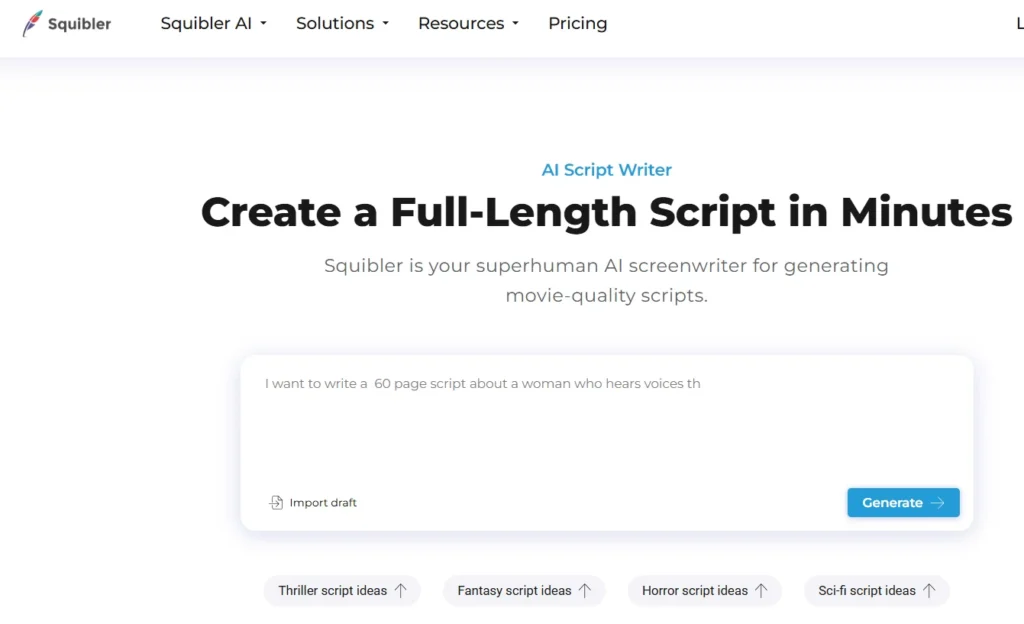 Squibler - Ai script generator tools