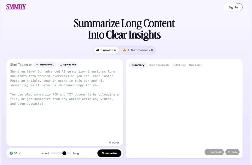 SMMRY - AI Summarizers