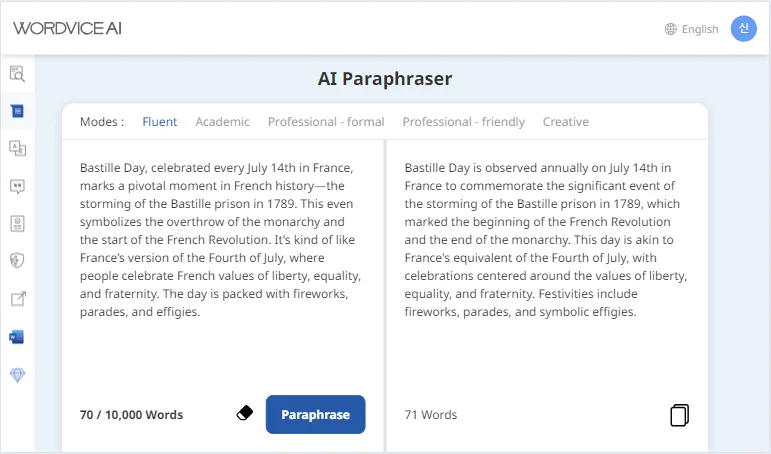 Wordvice - Best AI Paraphraser Tools