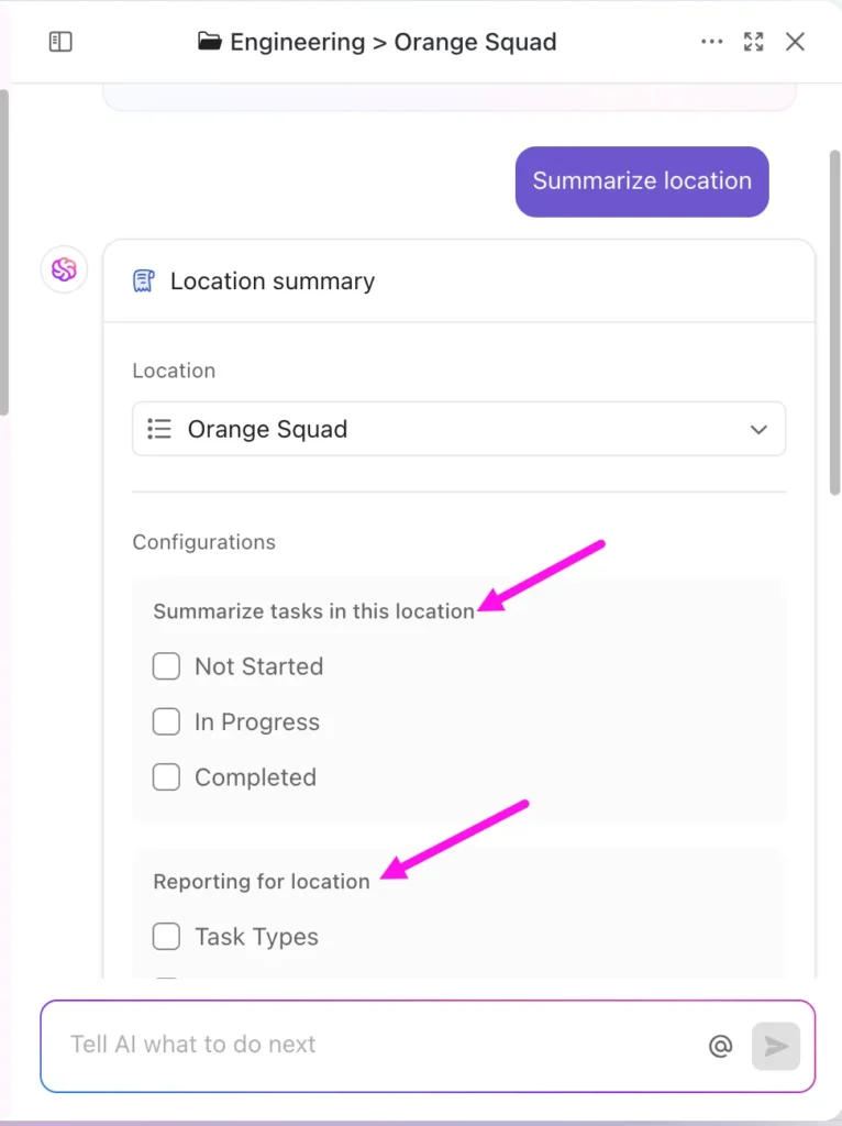 clickup - AI Summarizers