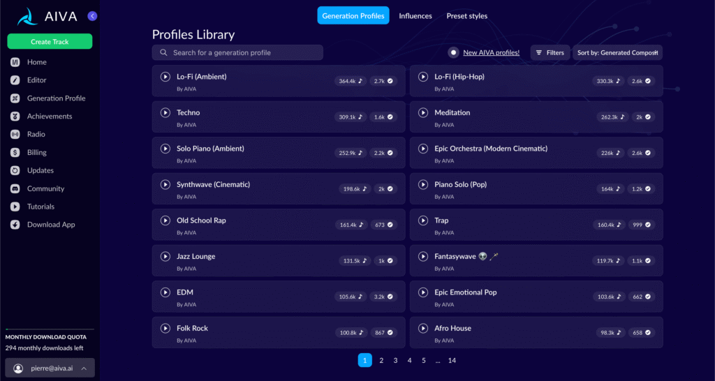 AIVA (Free Tier) AI Melody Generator