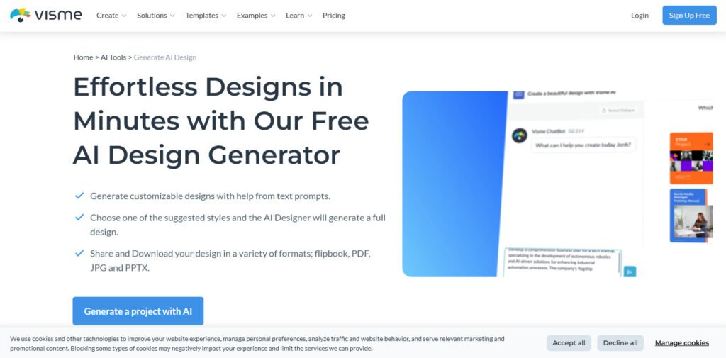Visme - Best AI Design Generators