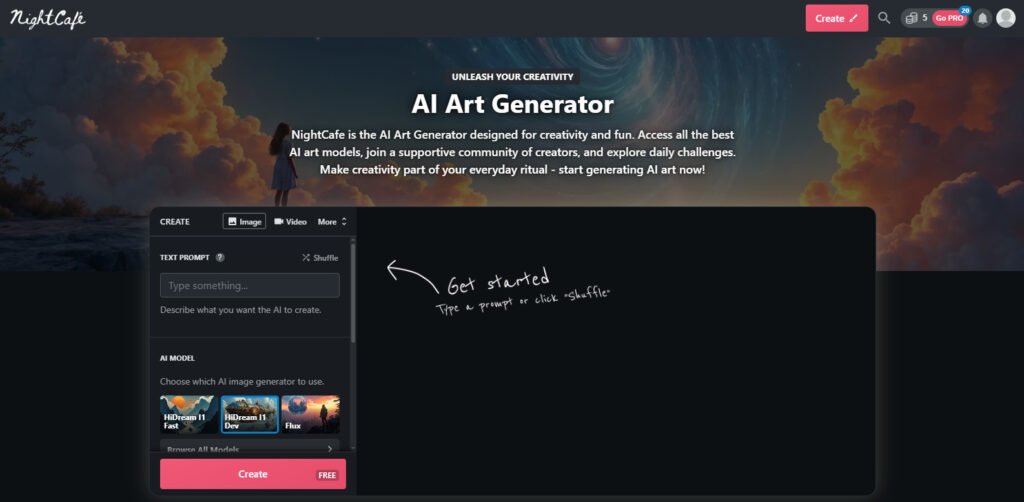 NightCafe - Best AI Design Generators