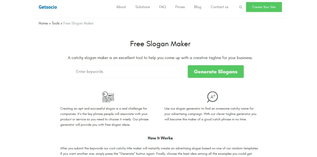 Getsocio | Tagline Generators