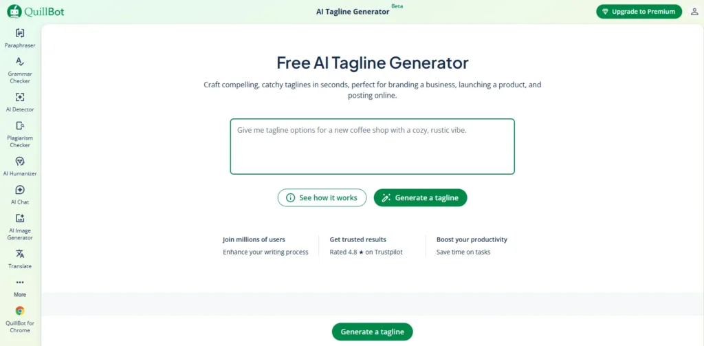 Quill bot | Tagline Generators