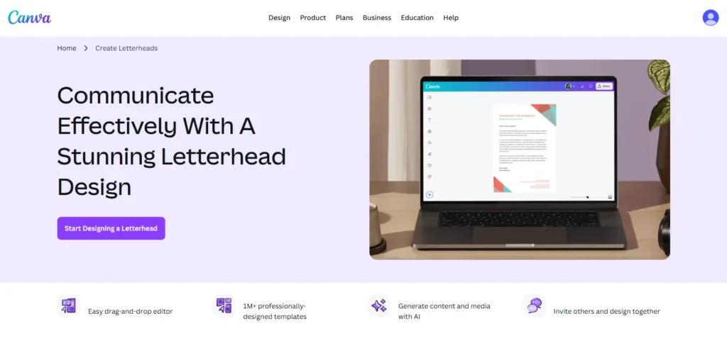 Canva - Top AI Letterhead Generators
