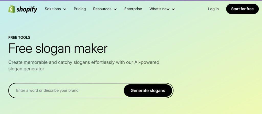 Shopify - Best Slogan Generators