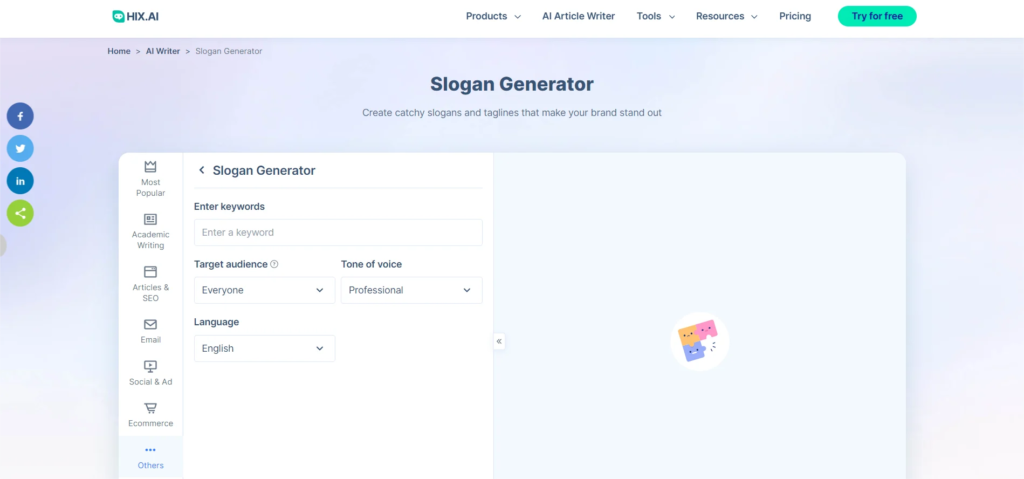 HIX.AI - Best Slogan Generators