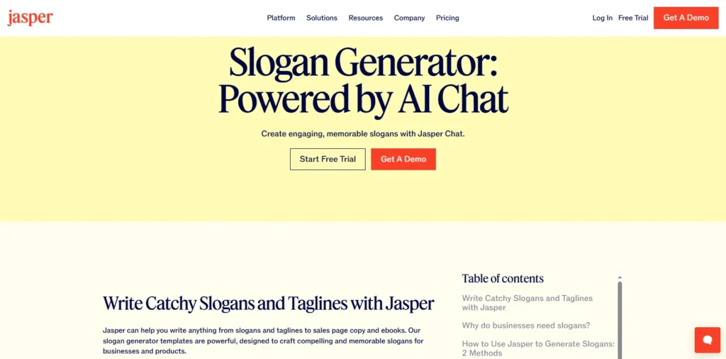 Jasper | Tagline Generators