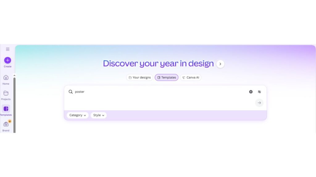 Search Poster in Canva