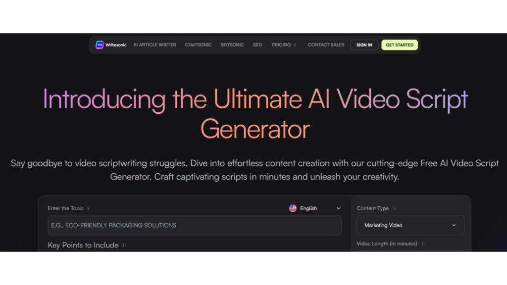 Writesonic - Best AI Script Writing Tools
