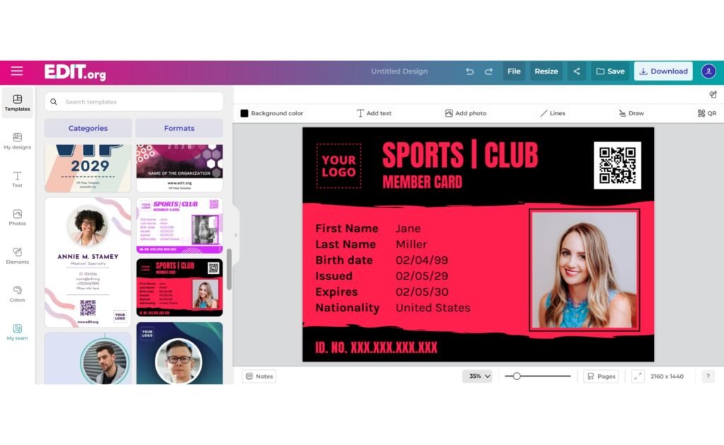 Edit.org ID Card Design