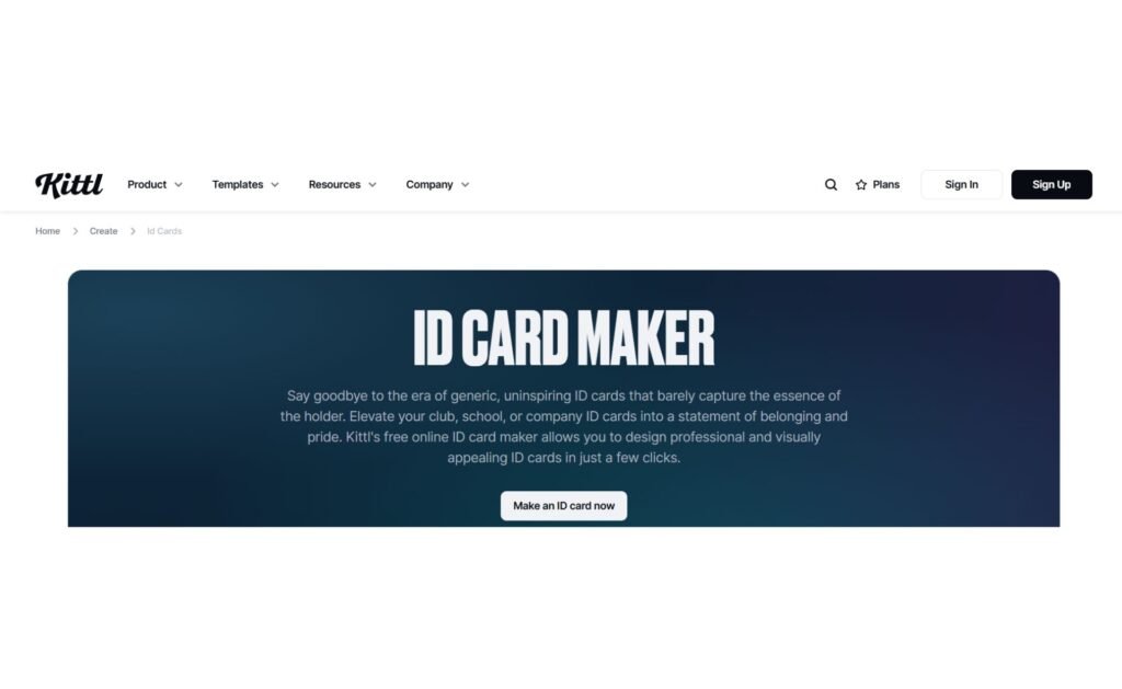 Kittl ID Card Maker Tool