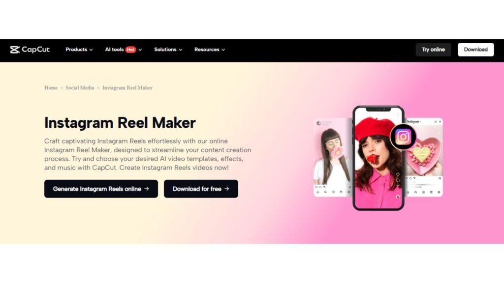 capcut - Top Instagram Reel Maker Tools