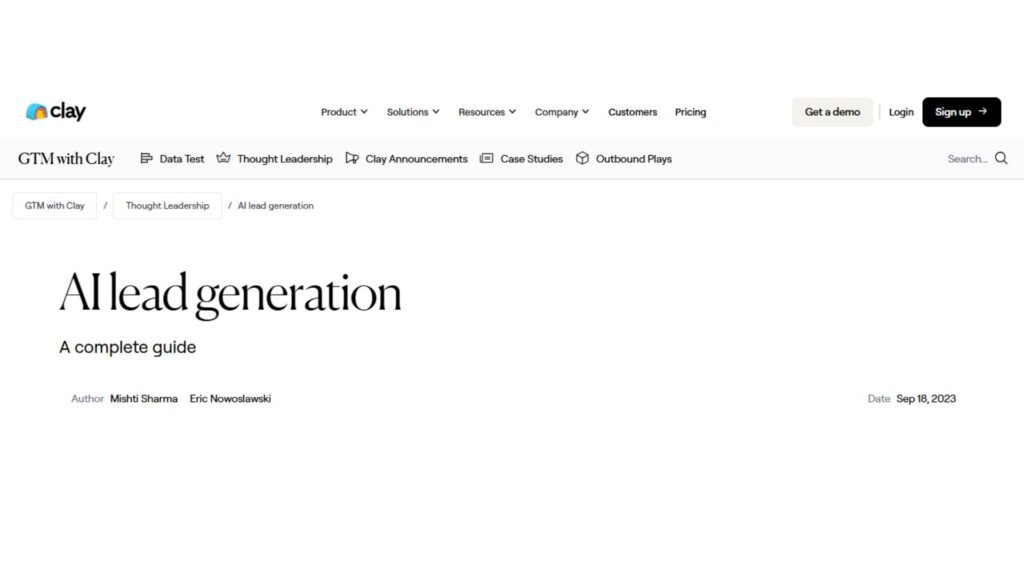 Clay - Best AI Lead Generation Tools