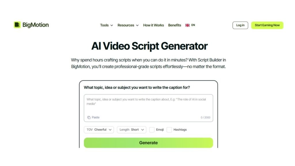 BigMotion - Best AI Script Writing Tools