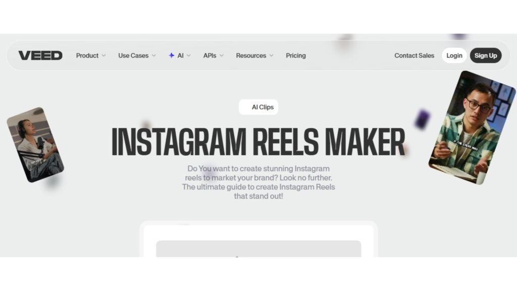 veed - Top Instagram Reel Maker Tools