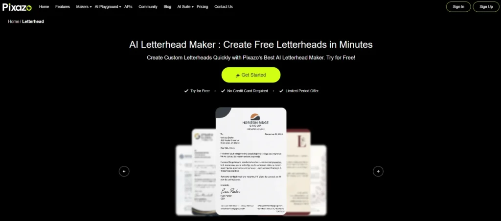 Pixazo - Top AI Letterhead Generators