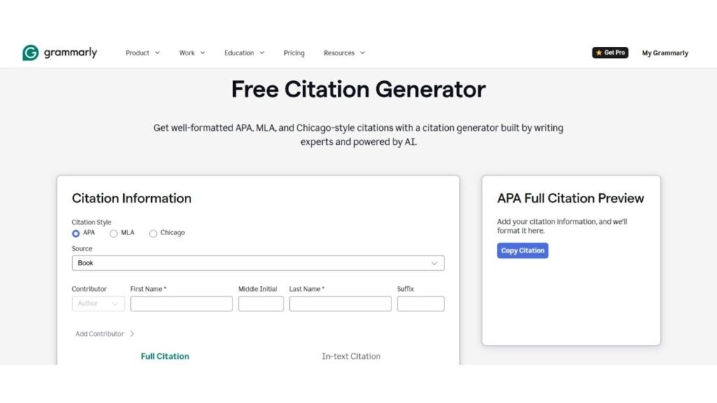 Grammarly - AI Citation Generators
