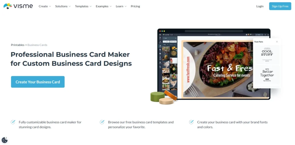 Visme | AI Business Card Generators
