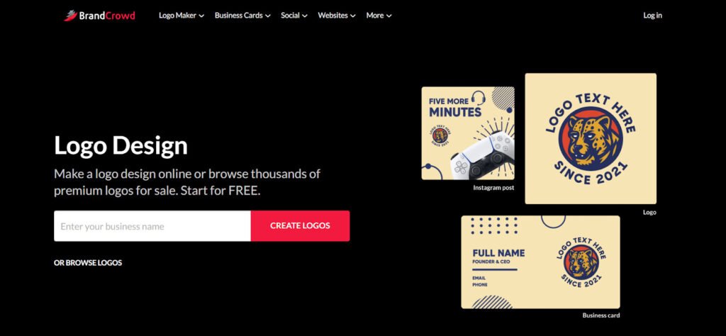 BrandCrowd AI design generator