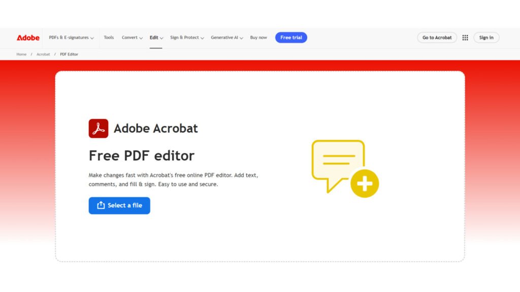 adobe acrobat - Best PDF Editor Tools Online