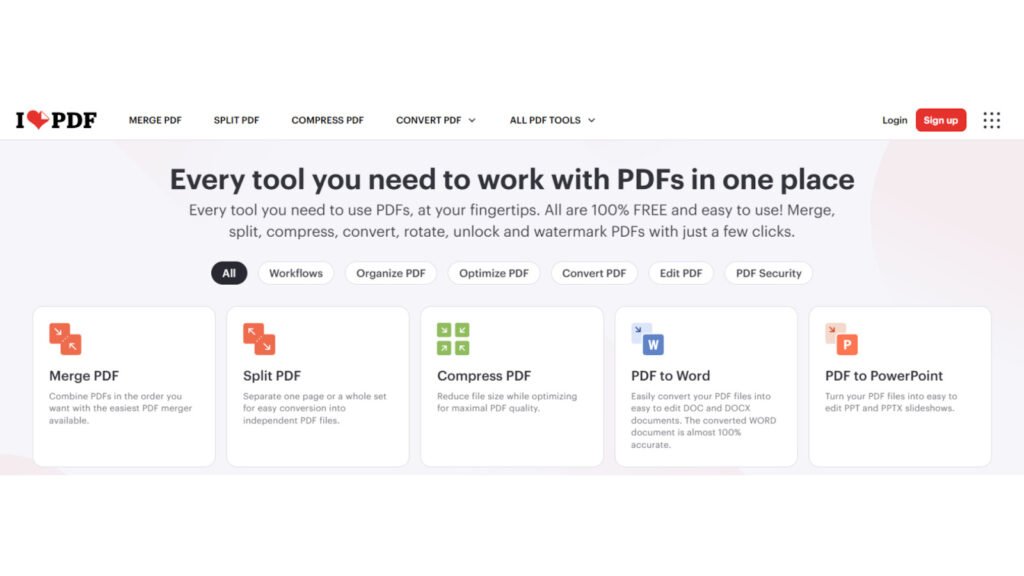 ilovepdf - Best PDF Editor Tools Online