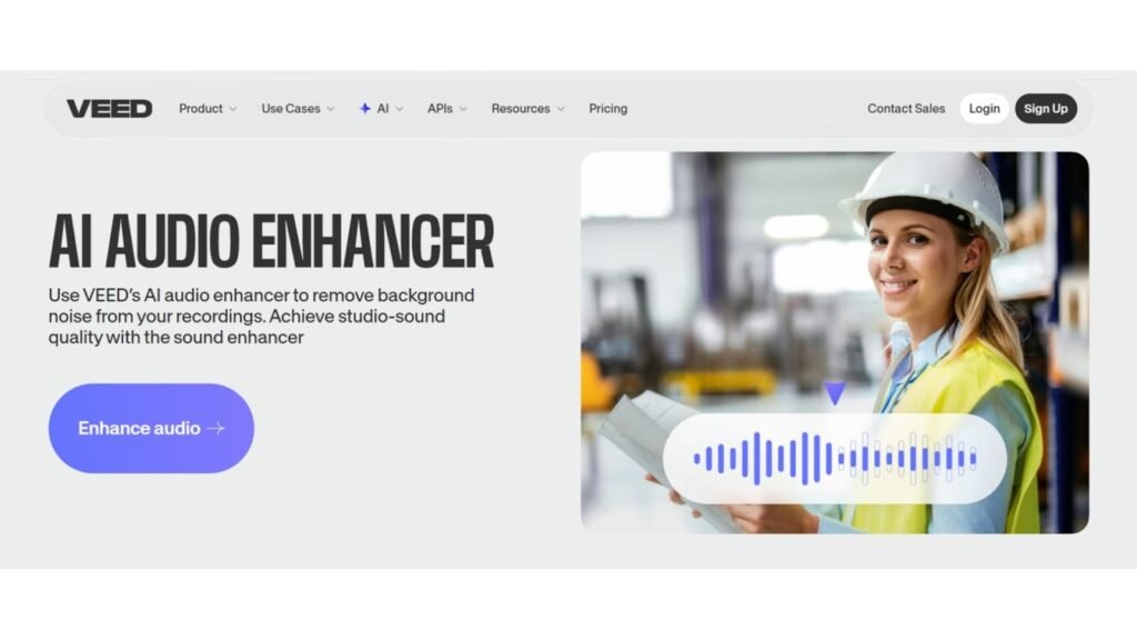 VEED AI audio enhancer tool