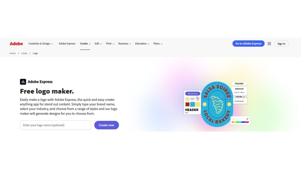 Adobe Express Free logo maker