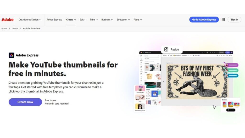 Adobe Express Thumbnail Maker