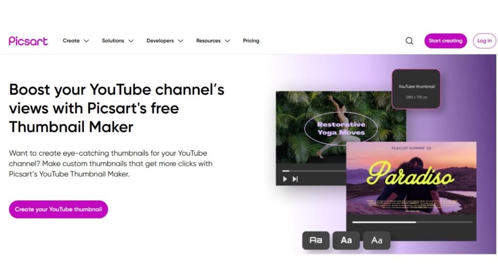 Picsart YouTube Thumbnail Maker