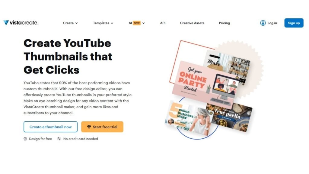 VistaCreate YouTube Thumbnail Maker