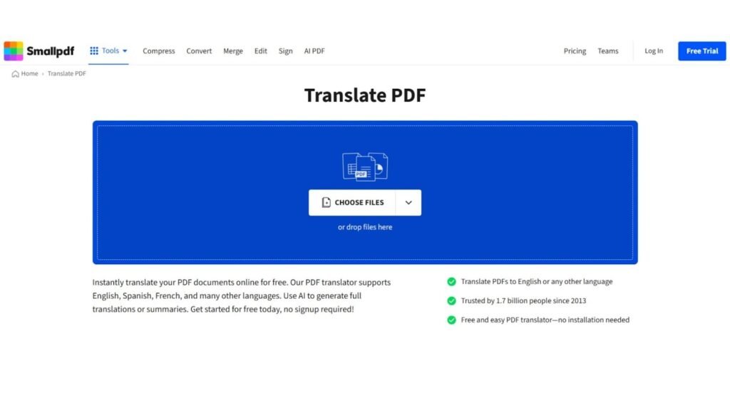 Smallpdf - Best AI Document Translators