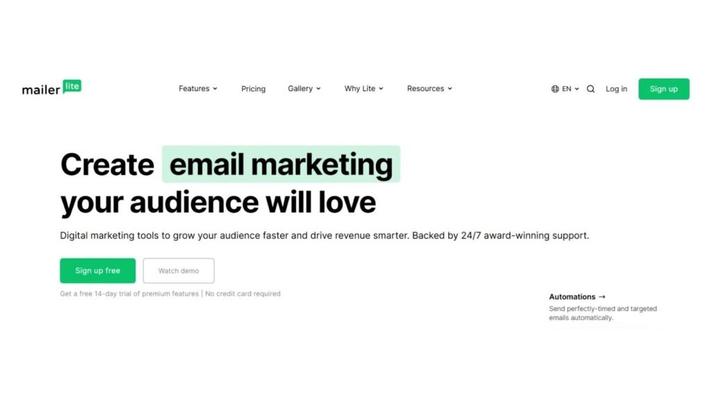 mailer lite - AI Email Marketing Tools