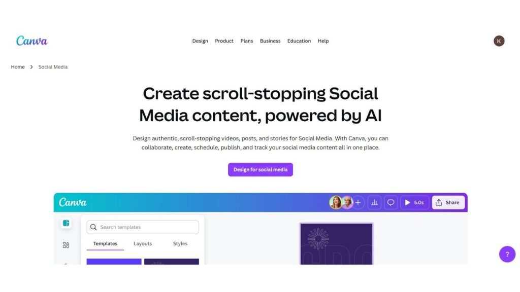 canva - AI Social Media Tools