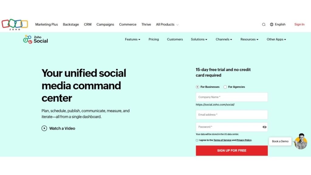 Zoho - Social Planner Tool